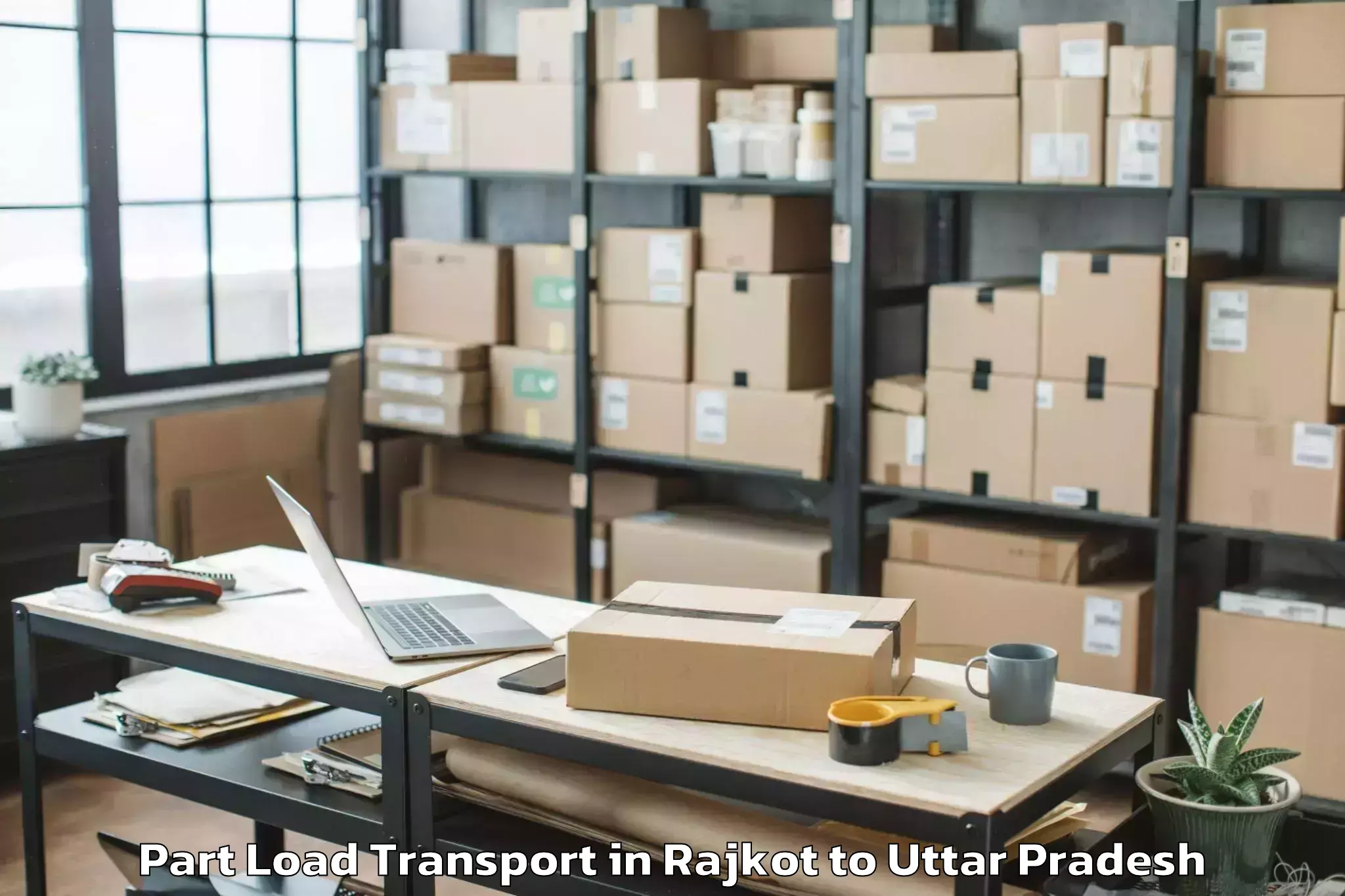 Leading Rajkot to Orai Part Load Transport Provider